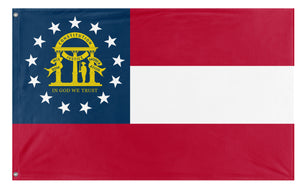 A mockup of the custom flag 'Georgia State Flag' on a white background