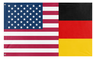 A mockup of the custom flag 'German American Heritage Flag' on a white background