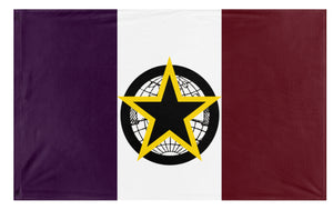 A mockup of the custom flag 'Gothterre flag' on a white background