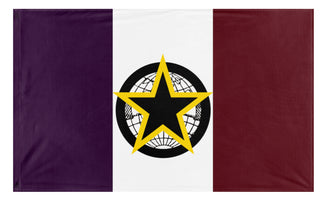 A mockup of the custom flag 'Gothterre flag' on a white background