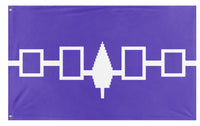 A mockup of the custom flag 'Haudenosaunee Confederacy Flag' on a white background