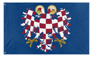 A mockup of the custom flag 'Holy Moravian Empire no emblems flag' on a white background