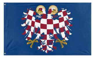 A mockup of the custom flag 'Holy Moravian Empire no emblems flag' on a white background