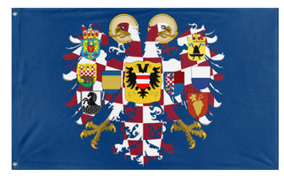 A mockup of the custom flag 'Holy Moravian Flag' on a white background
