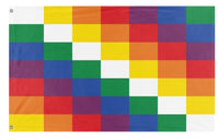 A mockup of the custom flag 'Indigenous People of South America Flag' on a white background