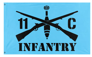 A mockup of the custom flag 'Infantry Army Unit flag' on a white background