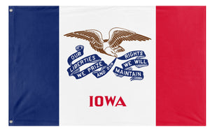 A mockup of the custom flag 'Iowa State Flag' on a white background