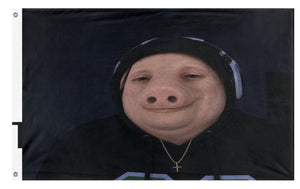 A mockup of the custom flag 'Josh pork flag' on a white background