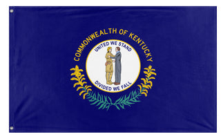 A mockup of the custom flag 'Kentucky State Flag' on a white background