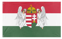 A mockup of the custom flag 'Kingdom Of Hungary Flag' on a white background
