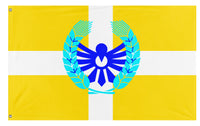 A mockup of the custom flag 'Kingdom of Heaven  flag' on a white background