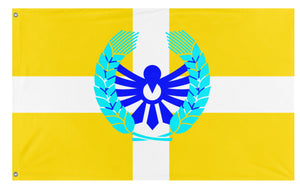 A mockup of the custom flag 'Kingdom of Heaven  flag' on a white background