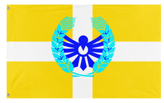 A mockup of the custom flag 'Kingdom of Heaven  flag' on a white background