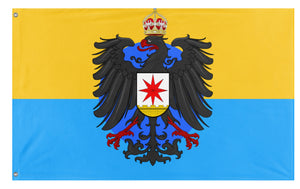 A mockup of the custom flag 'Kingdom of South Germany  flag' on a white background