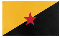A mockup of the custom flag 'Left-Rothbardian flag' on a white background
