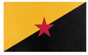 A mockup of the custom flag 'Left-Rothbardian flag' on a white background