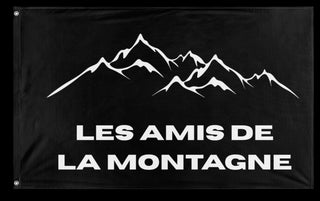 A mockup of the custom flag 'Les Amis De La montagne  flag' on a white background