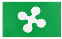 A mockup of the custom flag 'Lombardy Flag' on a white background