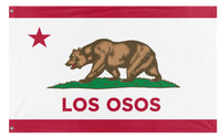 A mockup of the custom flag 'Los Osos flag' on a white background
