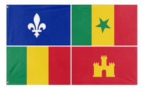 A mockup of the custom flag 'Louisiana Creole flag' on a white background
