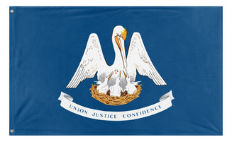 A mockup of the custom flag 'Louisiana State Flag' on a white background