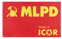 A mockup of the custom flag 'MLPD flag' on a white background
