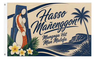 A mockup of the custom flag 'Manenggon flag' on a white background