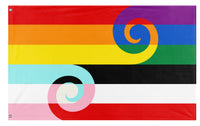 A mockup of the custom flag 'Maori Pride flag' on a white background