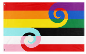 A mockup of the custom flag 'Maori Pride flag' on a white background