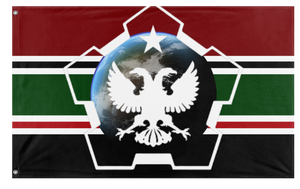 A mockup of the custom flag 'Martian Federation flag' on a white background