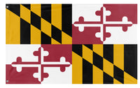 A mockup of the custom flag 'Maryland State Flag' on a white background