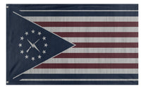 A mockup of the custom flag 'Minutemen Flag' on a white background