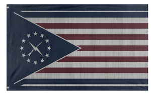 A mockup of the custom flag 'Minutemen Flag' on a white background