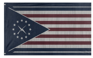 A mockup of the custom flag 'Minutemen Flag' on a white background