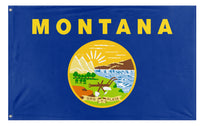 A mockup of the custom flag 'Montana State Flag' on a white background