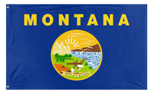 A mockup of the custom flag 'Montana State Flag' on a white background