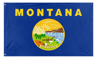 A mockup of the custom flag 'Montana State Flag' on a white background