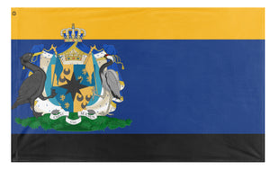 A mockup of the custom flag 'Most Serene Principality of Southern Zenia flag' on a white background