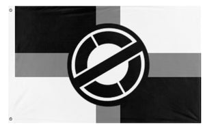 A mockup of the custom flag 'Mulatto Front Flag' on a white background