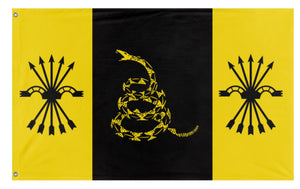 A mockup of the custom flag 'Neo-Libertarian Falangism flag' on a white background