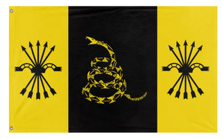 A mockup of the custom flag 'Neo-Libertarian Falangism flag' on a white background