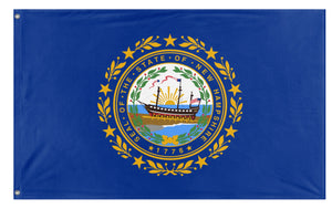 A mockup of the custom flag 'New Hampshire State Flag' on a white background