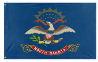A mockup of the custom flag 'North Dakota State Flag' on a white background