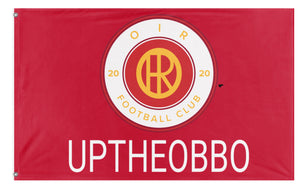 A mockup of the custom flag 'OIR FC flag' on a white background
