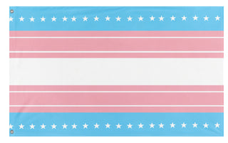 A mockup of the custom flag 'Objectively Correct America flag' on a white background