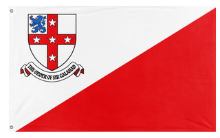 A mockup of the custom flag 'Order of Sir Galahad flag' on a white background