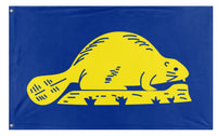 A mockup of the custom flag 'Oregon Beaver flag' on a white background