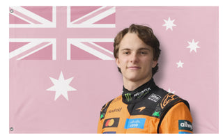 A mockup of the custom flag 'Oscar flag' on a white background