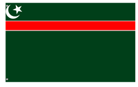 A mockup of the custom flag 'Pakistan empire flag' on a white background
