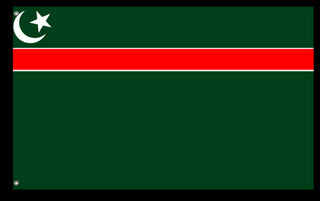 A mockup of the custom flag 'Pakistan empire flag' on a white background